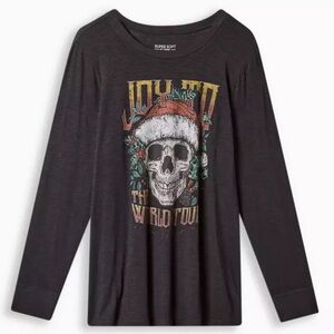 Torrid Joy To The World Tour Classic Fit Super Soft Crew Neck Long Sleeve Tee 6X